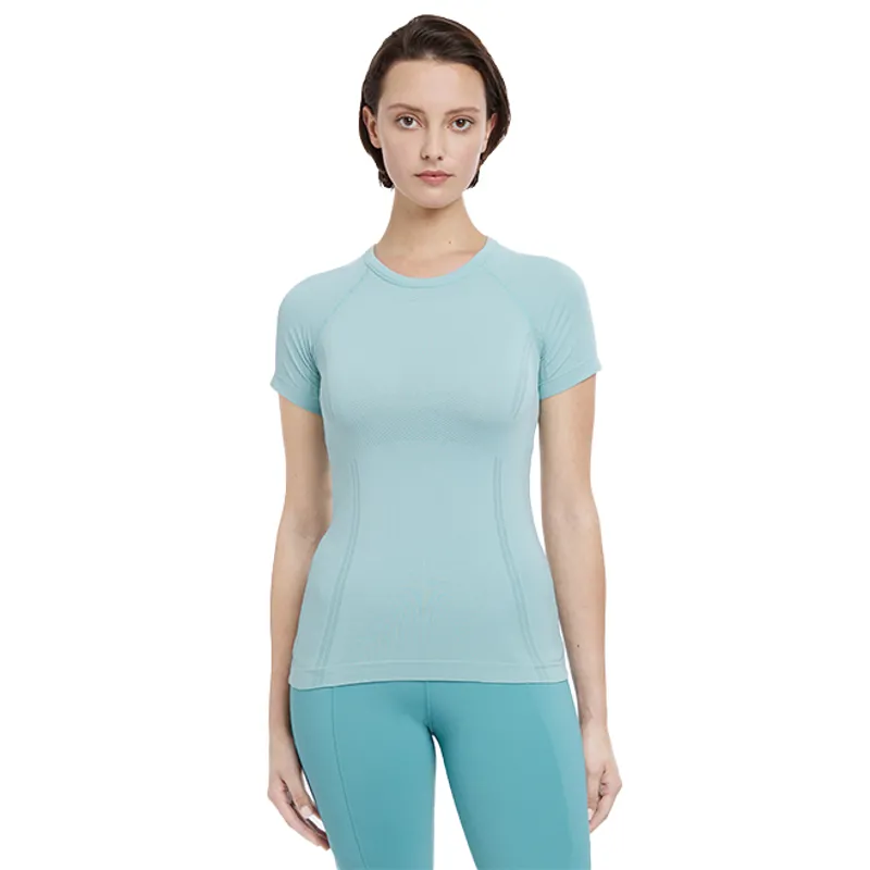 LeMieux Britney Ladies Seamless Short Sleeve Top - Aqua