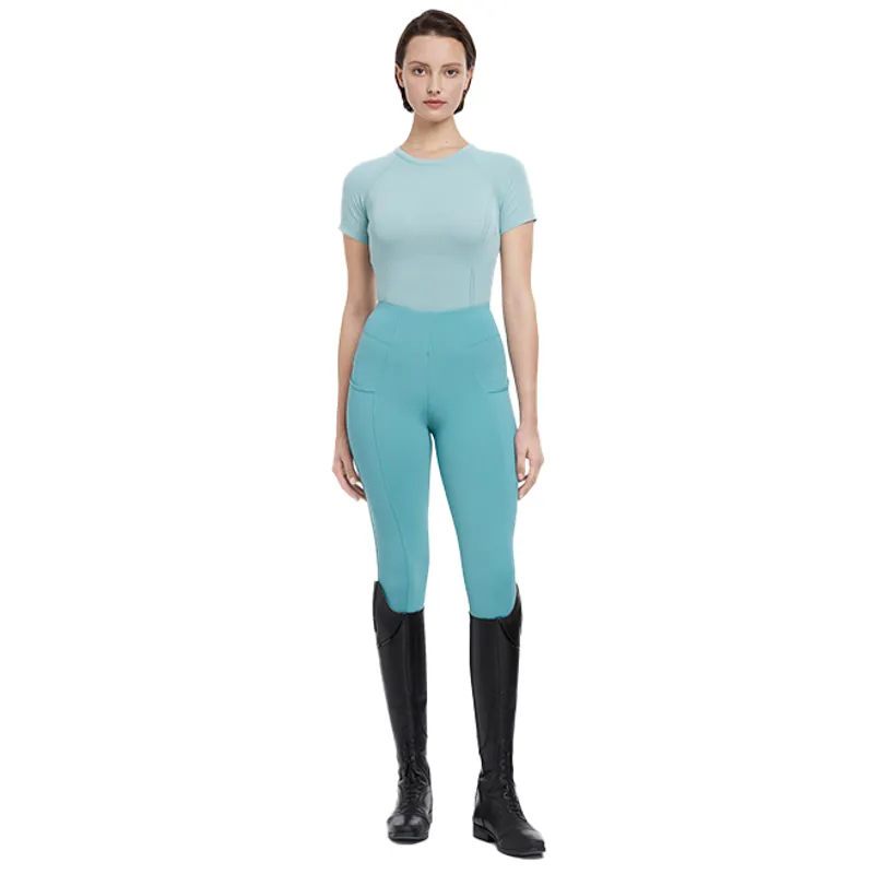 LeMieux Britney Ladies Seamless Short Sleeve Top - Aqua-4