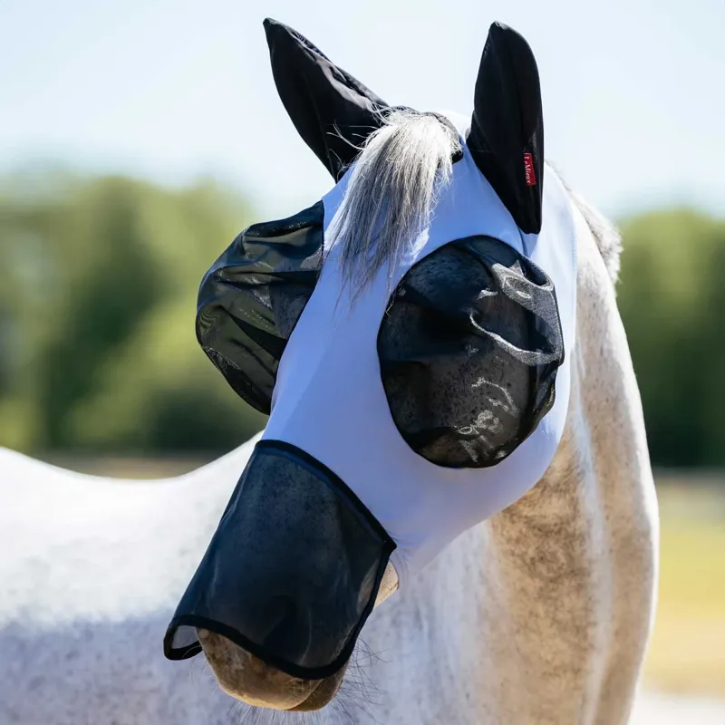 LeMieux Bug Relief Full Fly Mask - Powder Blue-1