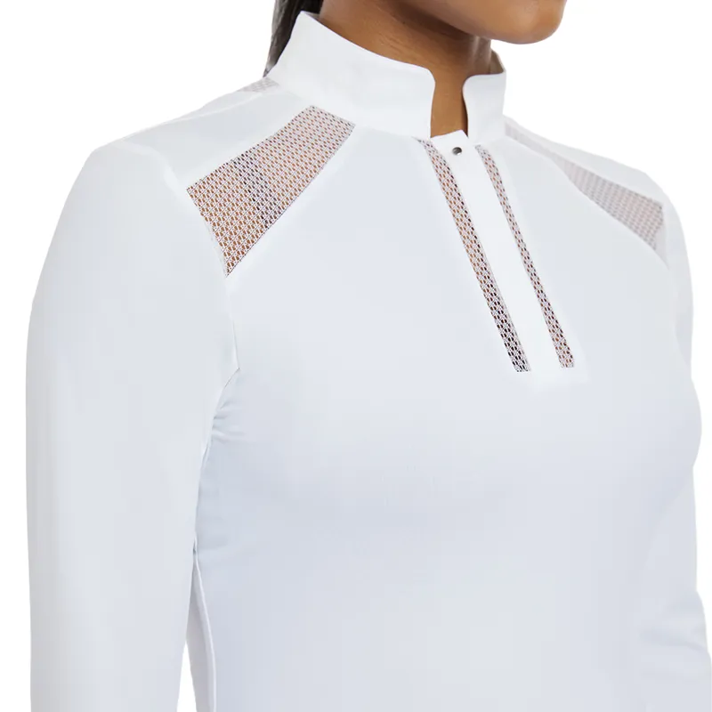 LeMieux Camille Womens Long Sleeve Show Shirt - White-3