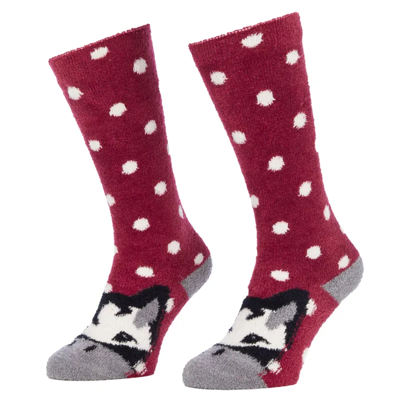 LeMieux Fluffy Character Junior Socks - Razzle