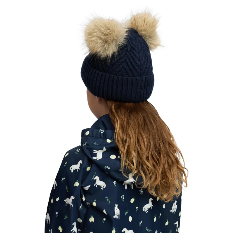 LeMieux Mini Double Pom Beanie - Navy-3