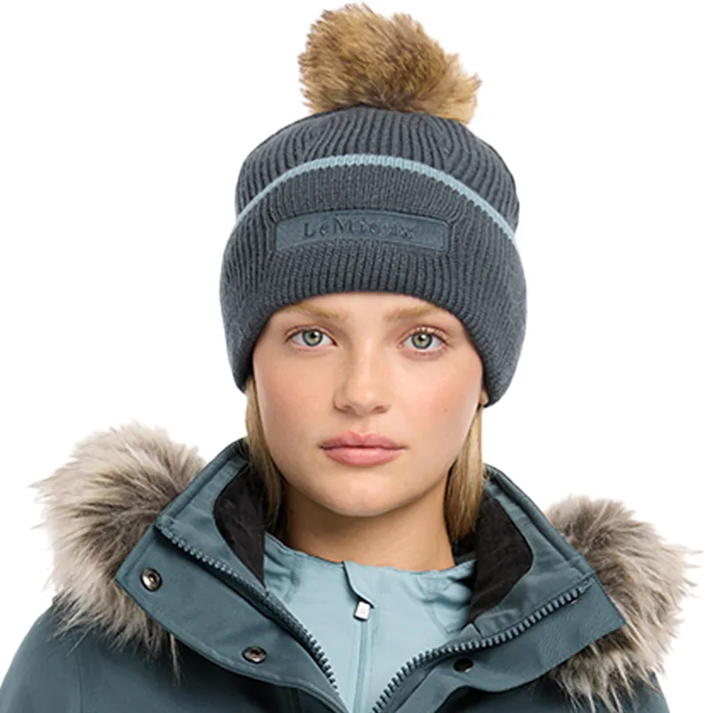 LeMieux Clara Cable Beanie Hat - Petrol-3