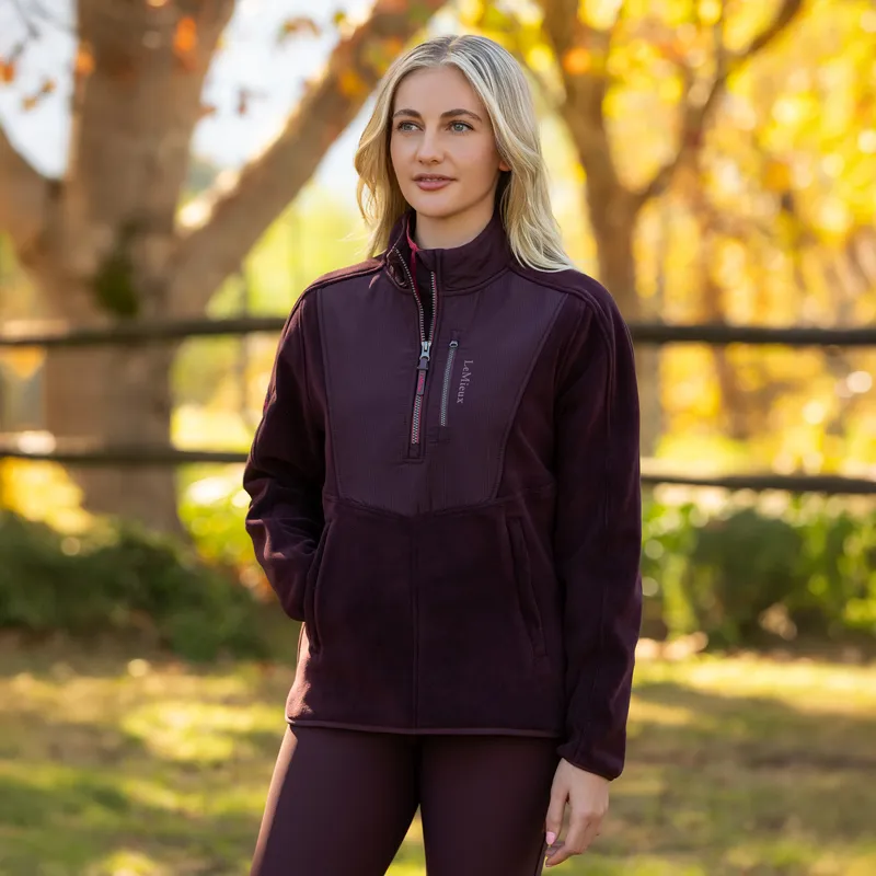 LeMieux Clara Womens Hybrid Fleece - Damson-2