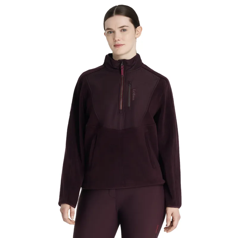 LeMieux Clara Womens Hybrid Fleece - Damson-3