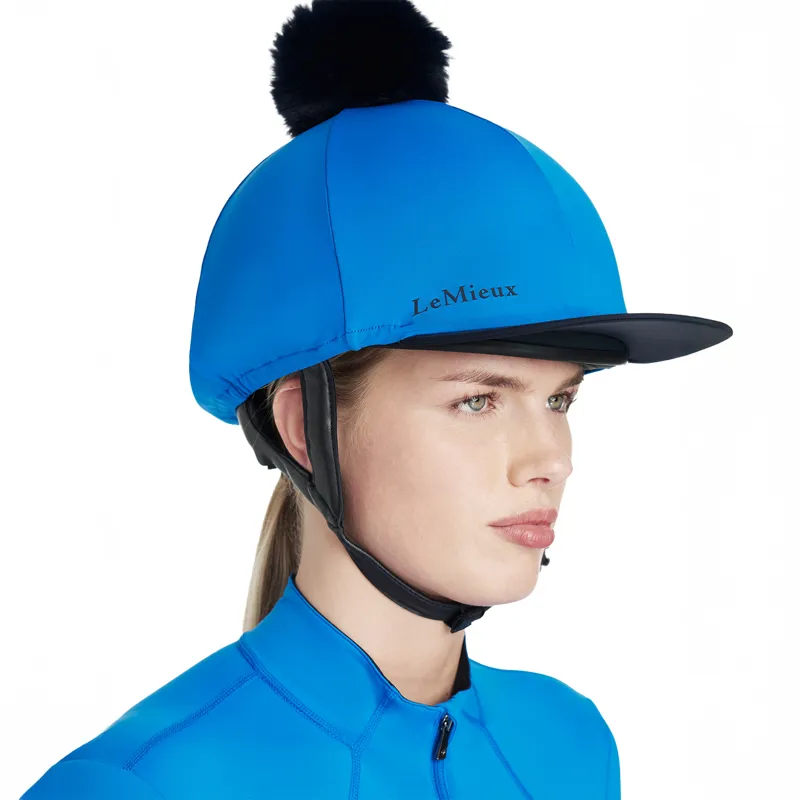 LeMieux Classique Pom Hat Silk - Benetton Blue-3