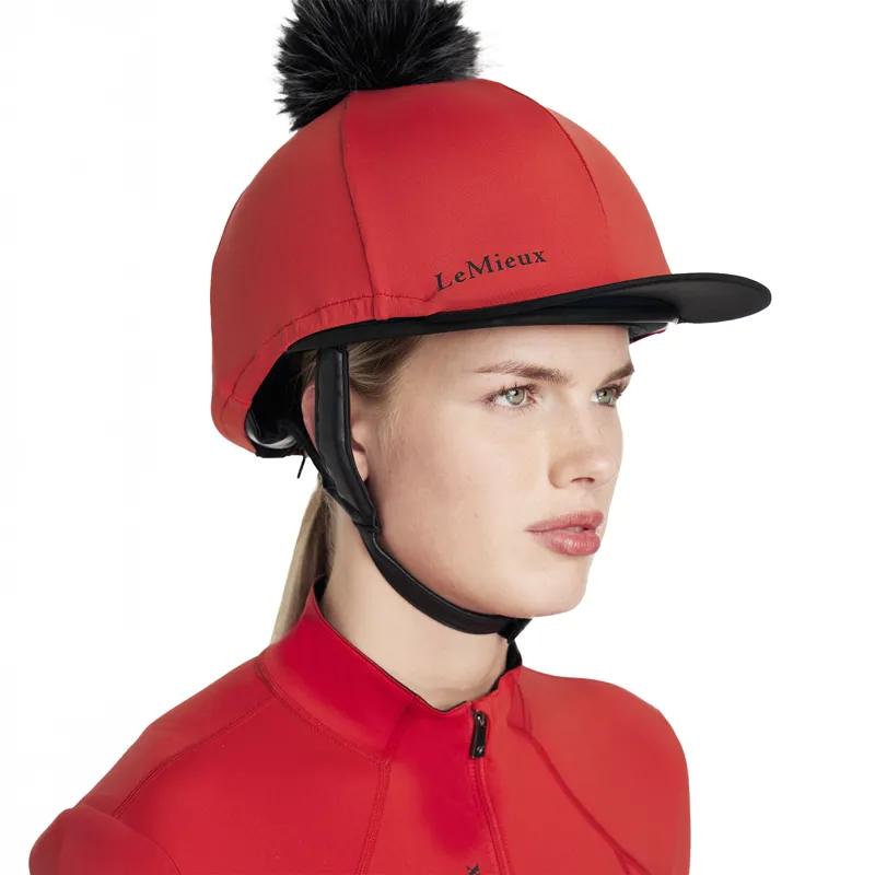 LeMieux Classique Pom Hat Silk - Chilli-4