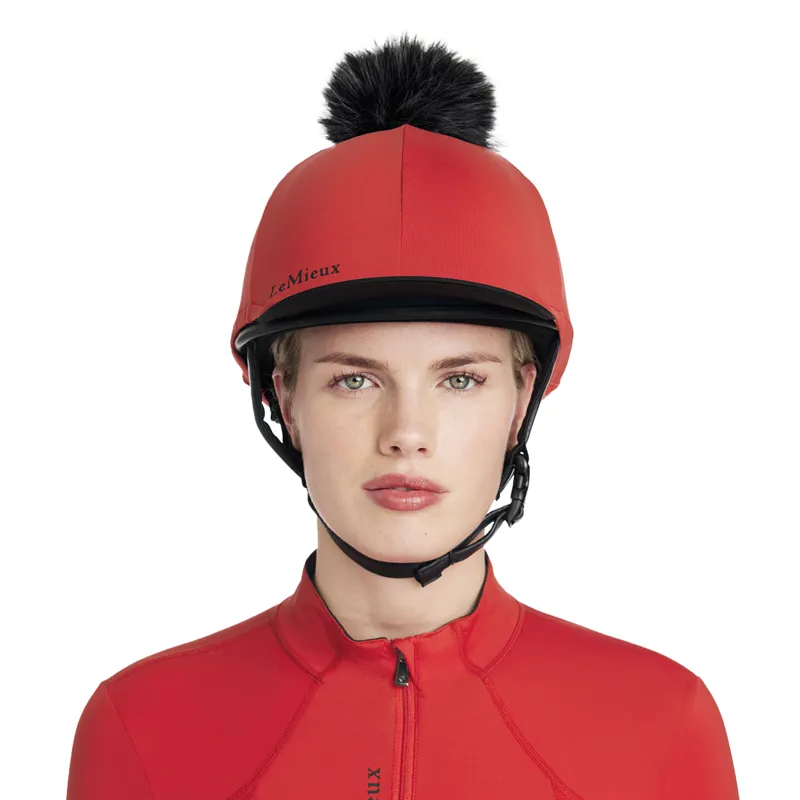 LeMieux Classique Pom Hat Silk - Chilli-2