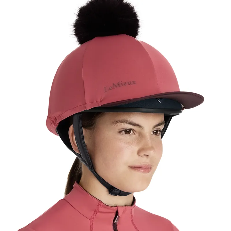 LeMieux Classique Pom Hat Silk - Cranberry-2