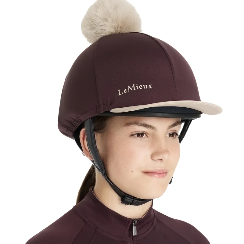 LeMieux Classique Pom Hat Silk - Damson-2