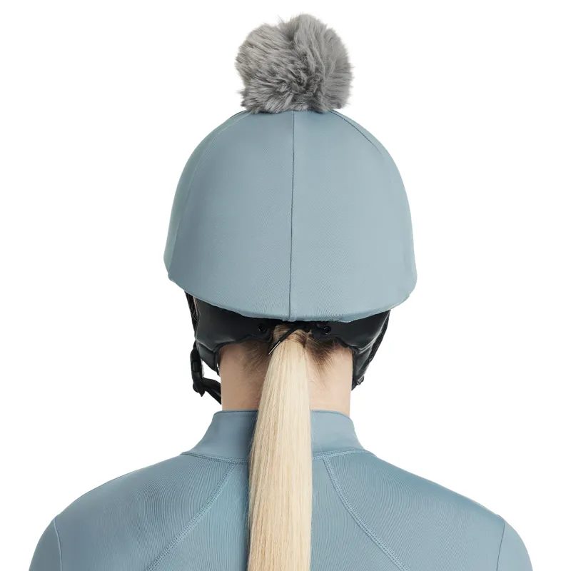 LeMieux Classique Pom Hat Silk - Ice Blue-3