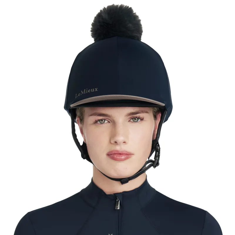 LeMieux Classique Pom Hat Silk - Navy-2