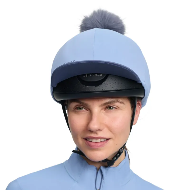 LeMieux Classique Pom Hat Silk - Powder Blue-4