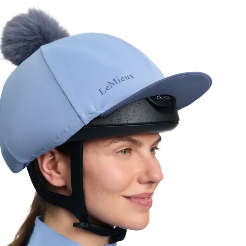 LeMieux Classique Pom Hat Silk - Powder Blue-5