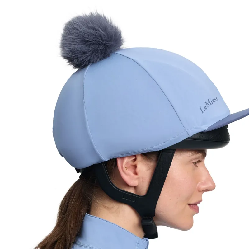 LeMieux Classique Pom Hat Silk - Powder Blue-6