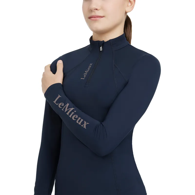 LeMieux Classique Young Rider Long Sleeve Base Layer - Navy-4