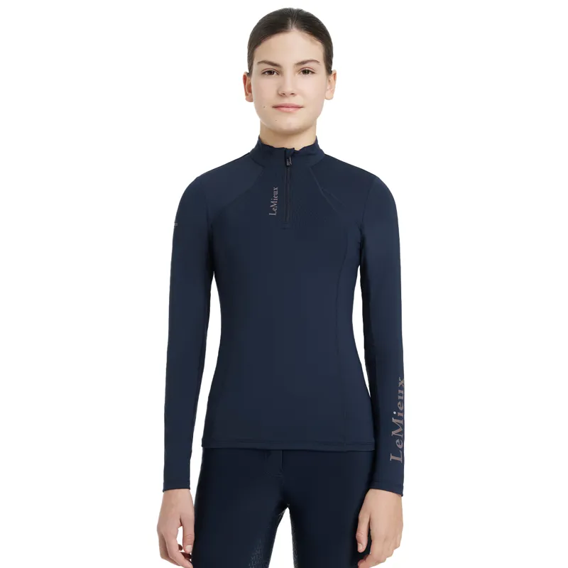 LeMieux Classique Young Rider Long Sleeve Base Layer - Navy-3