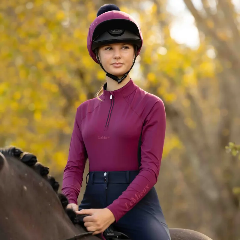 LeMieux Young Rider Classique Long Sleeve Base Layer - Blackberry-2