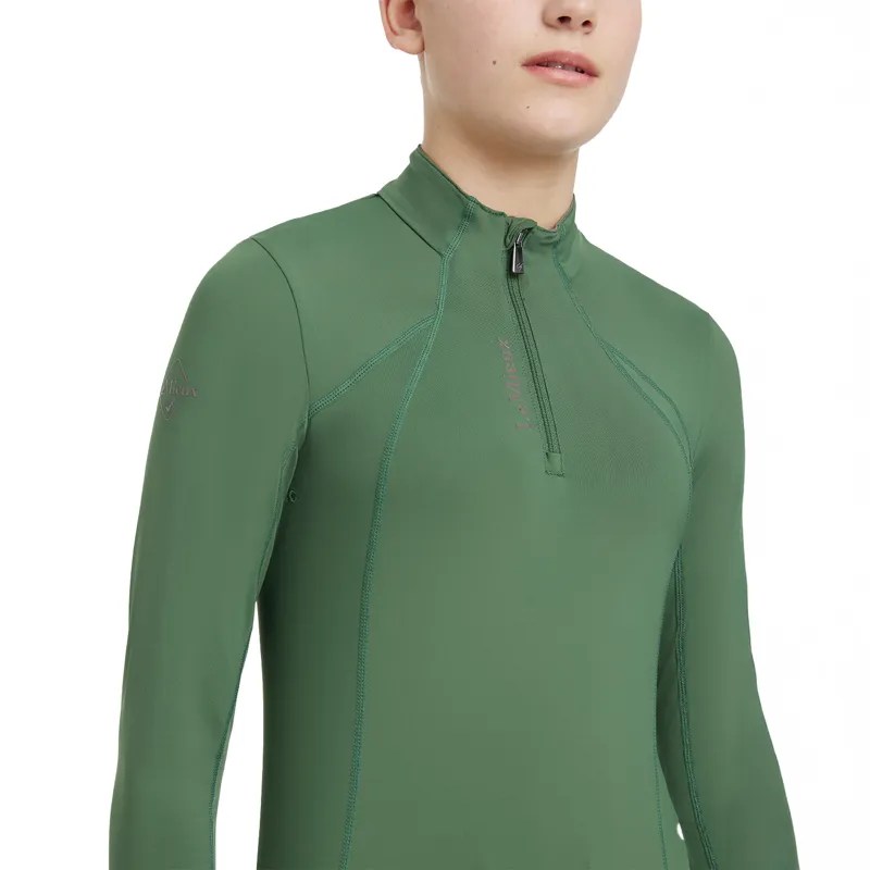 LeMieux Classique Young Rider Long Sleeve Base Layer - Hunter Green-3