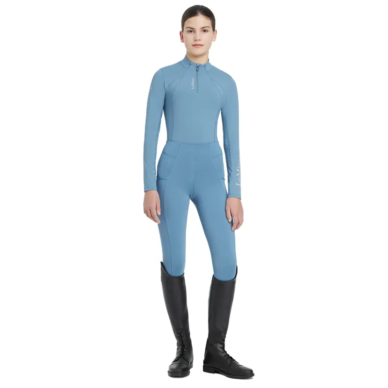 LeMieux Classique Young Rider Long Sleeve Base Layer - Ice Blue-4