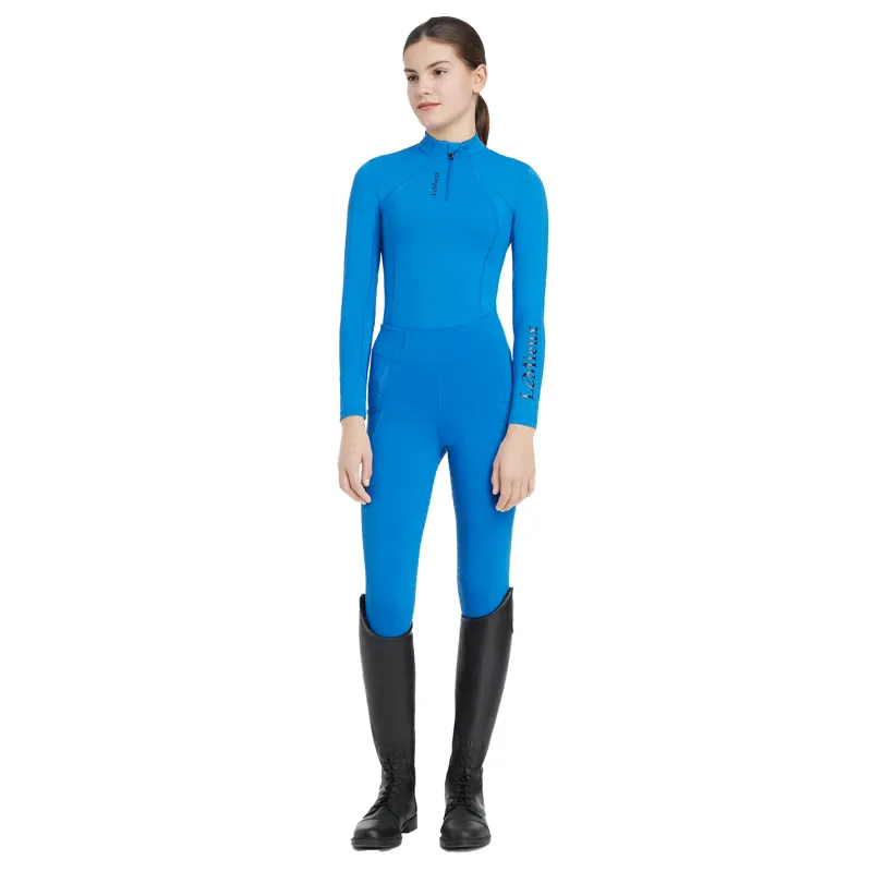 LeMieux Classique Young Rider Long Sleeve Base Layer - Benetton Blue-3