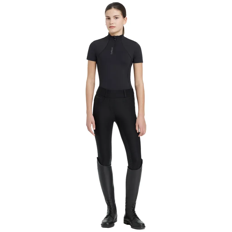 LeMieux Young Rider Classique Short Sleeve Base Layer - Black-3