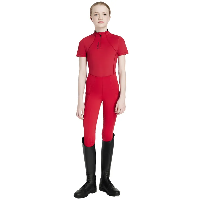LeMieux Young Rider Classique Short Sleeve Base Layer - Chilli-4