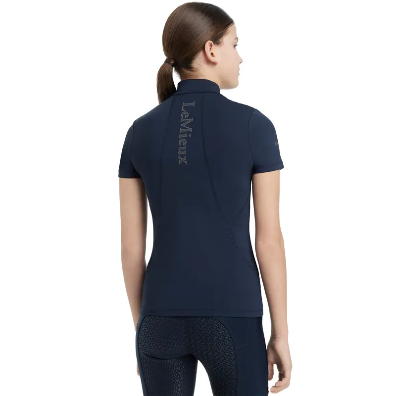 LeMieux Young Rider Classique Short Sleeve Base Layer - Navy-2