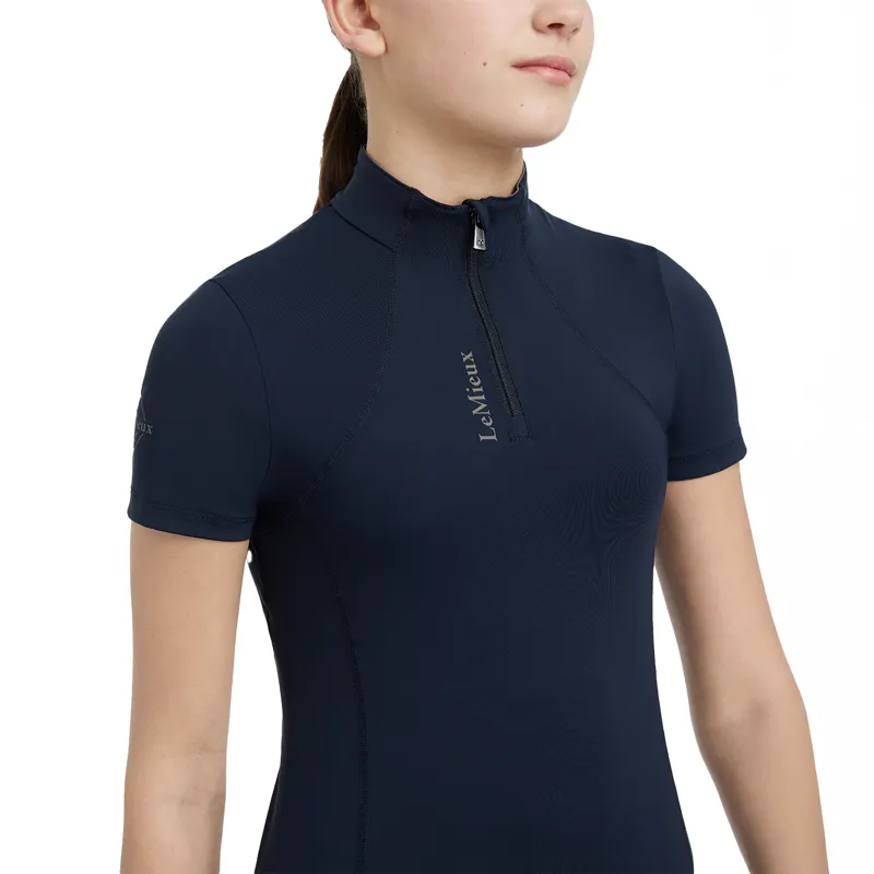LeMieux Young Rider Classique Short Sleeve Base Layer - Navy-3