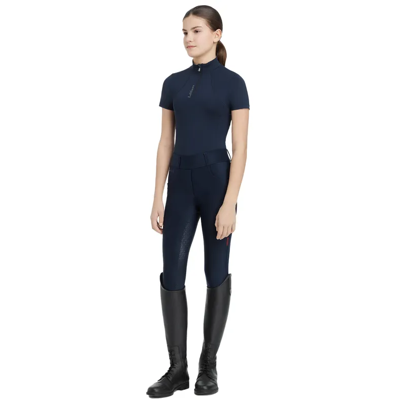 LeMieux Young Rider Classique Short Sleeve Base Layer - Navy-4
