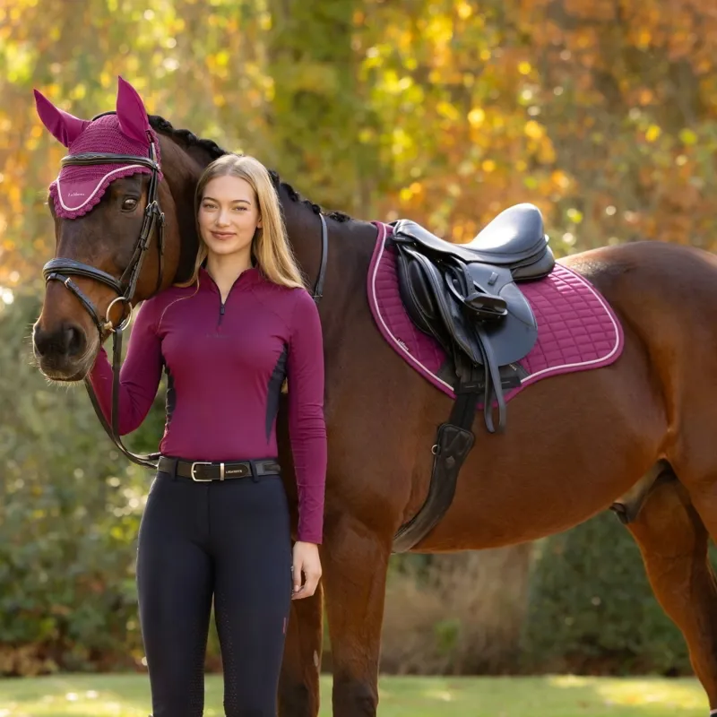 LeMieux Suede Close Contact Saddlecloth - Blackberry-1