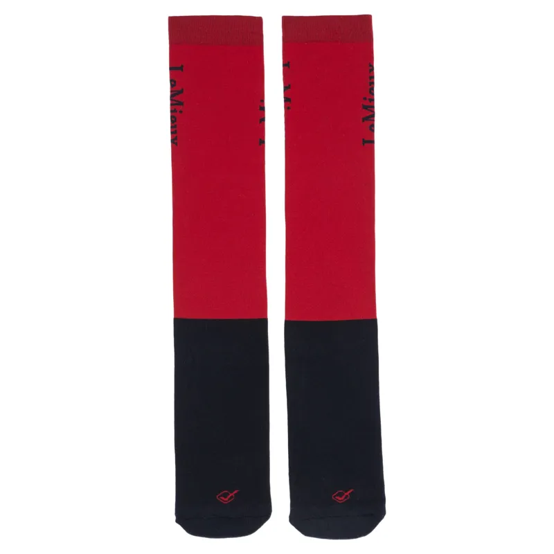 LeMieux Competition Junior Tall Riding Socks 2 Pack - Chilli-2