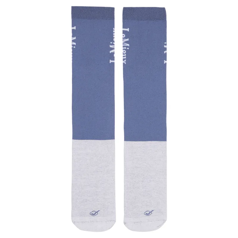 LeMieux Competition Junior Tall Riding Socks 2 Pack - Ice Blue-1