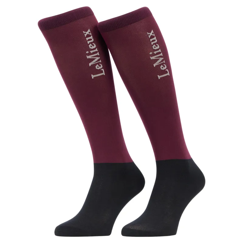 LeMieux Competition Riding Socks 2 Pack - Blackberry