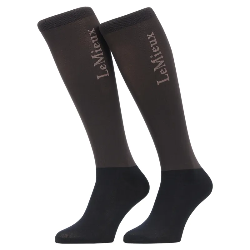 LeMieux Competition Riding Socks 2 Pack - Cocoa