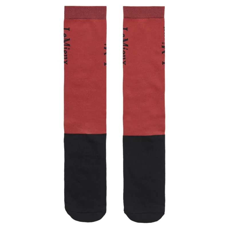 LeMieux Competition Junior Tall Riding Socks 2 Pack - Russet-1