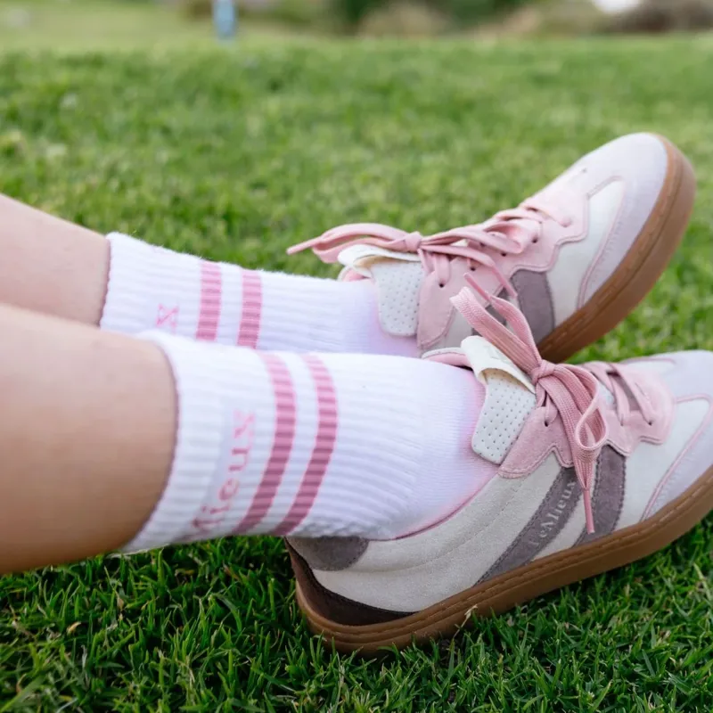 LeMieux Crew Socks Twin Pack - Fondant/Shadow-1