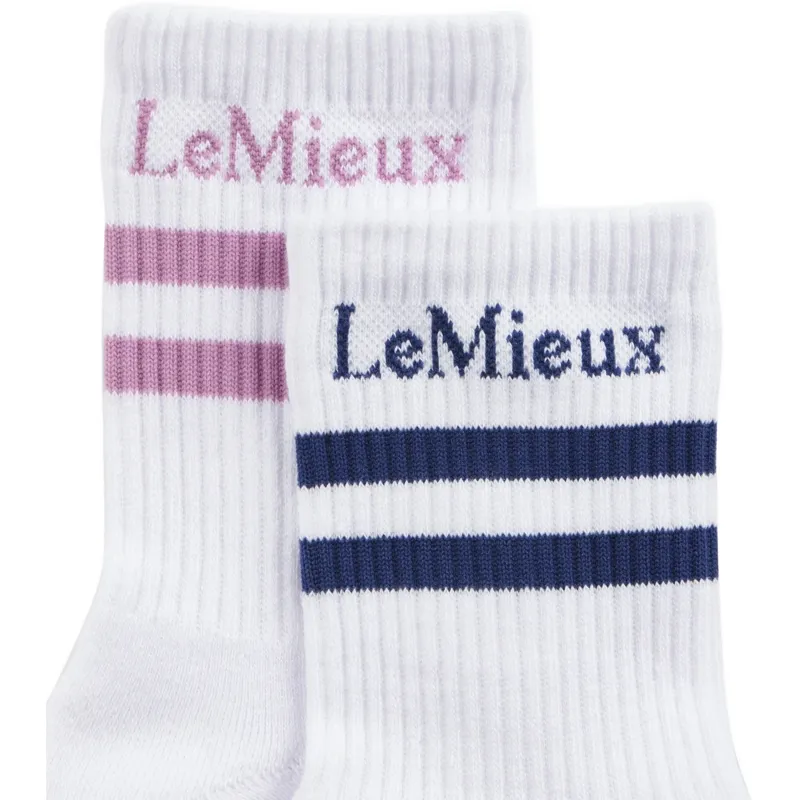 LeMieux Crew Socks Twin Pack - Fondant/Shadow-2