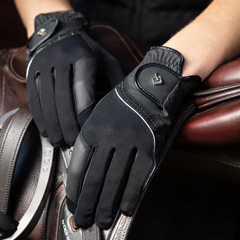 LeMieux Crystal Riding Gloves - Black-1