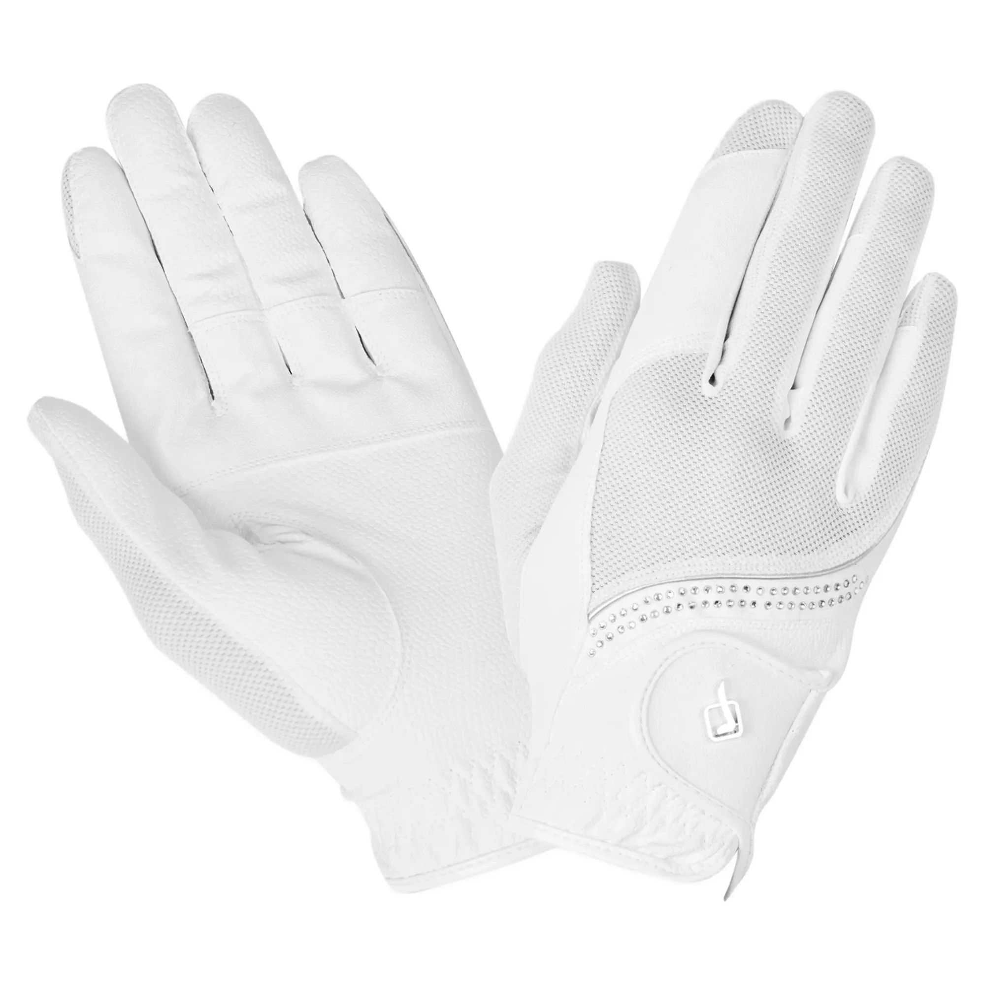 LeMieux Crystal Riding Gloves - White