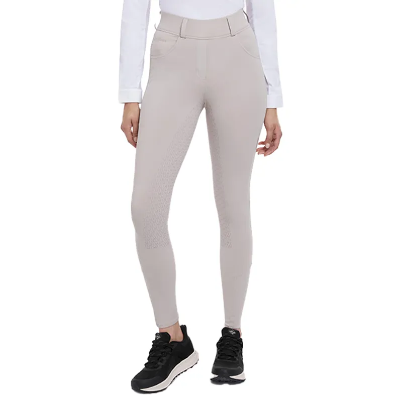 LeMieux Demi Pull On Full Grip Ladies Bregging Riding Tights - Stone