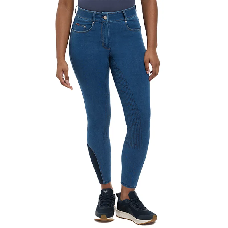 LeMieux Dolly Full Grip Ladies Breeches - Denim-1