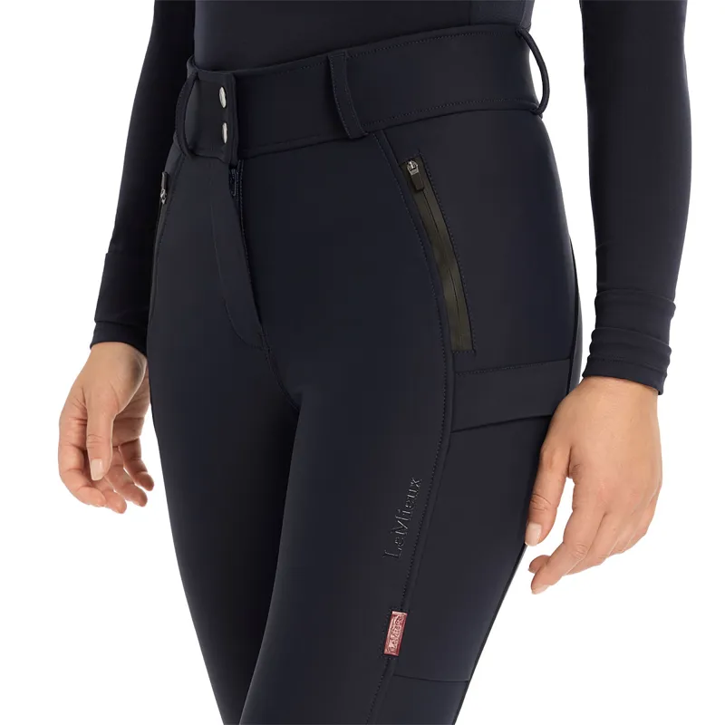 LeMieux DryTex Waterproof Knee Grip Ladies Breeches - Navy-3