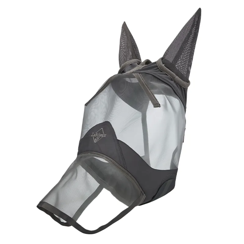LeMieux ArmourShield Pro Ears and Nose Full Fly Mask - Grey-1