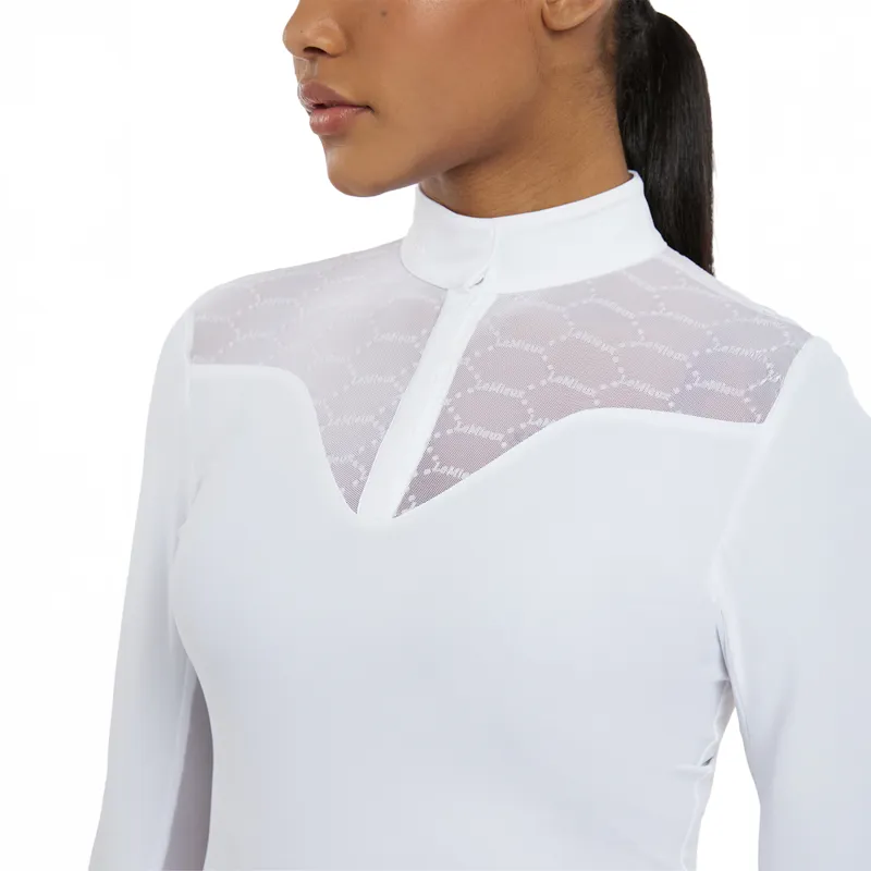 LeMieux Emily Ladies Long Sleeve Show Shirt - White-4