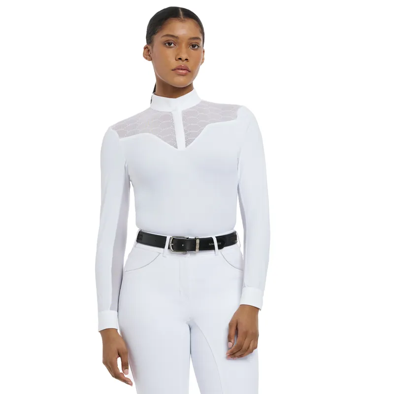 LeMieux Emily Ladies Long Sleeve Show Shirt - White-3