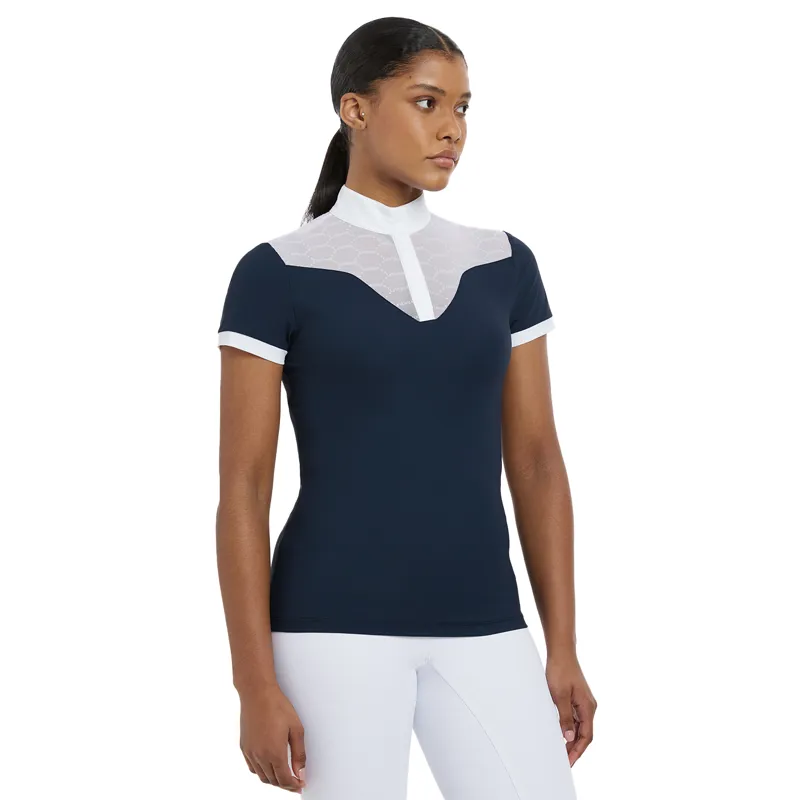 LeMieux Emily Ladies Short Sleeve Show Shirt - Navy-2