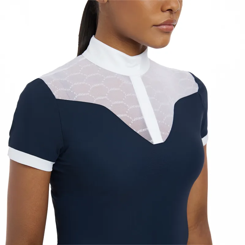 LeMieux Emily Ladies Short Sleeve Show Shirt - Navy-4