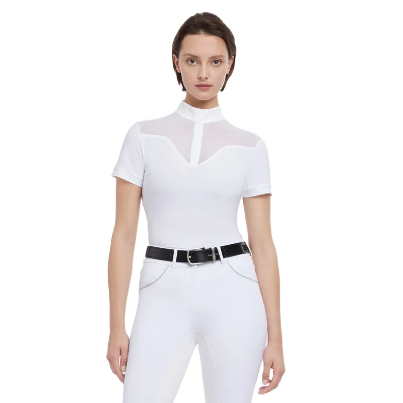 LeMieux Emily Ladies Short Sleeve Show Shirt - White-2