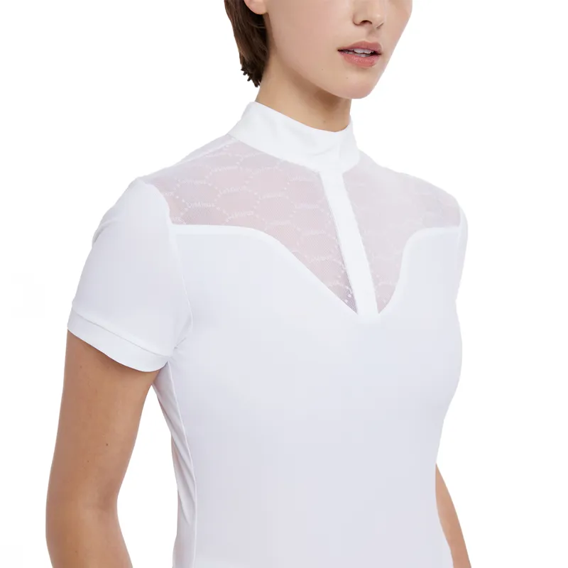 LeMieux Emily Ladies Short Sleeve Competition Shirt - White-3